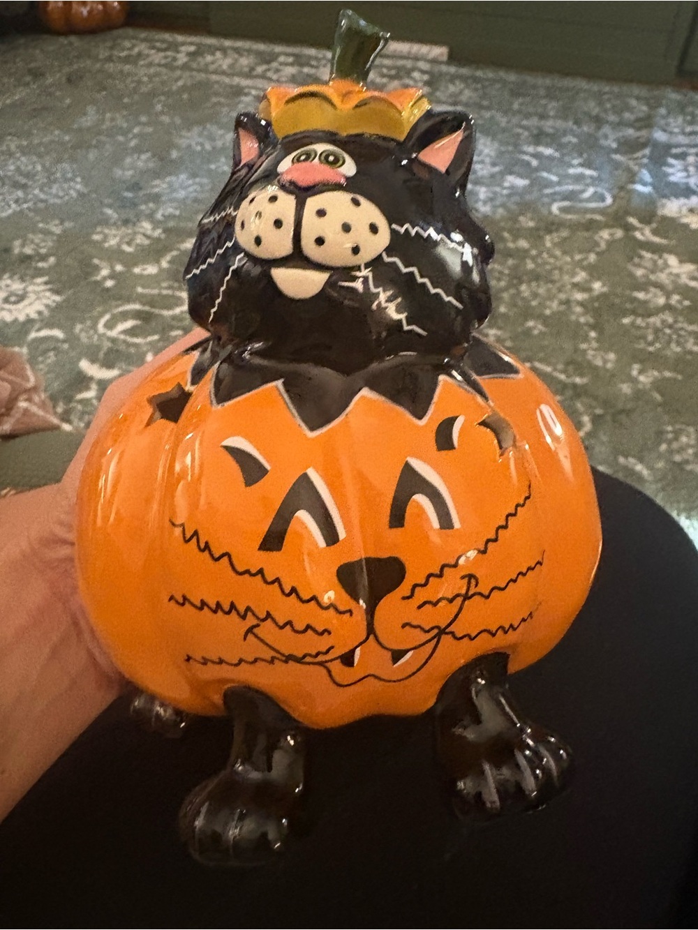 Blue Sky Clayworks Heather Goldminc Halloween Cat Pumpkin Tealight 2025